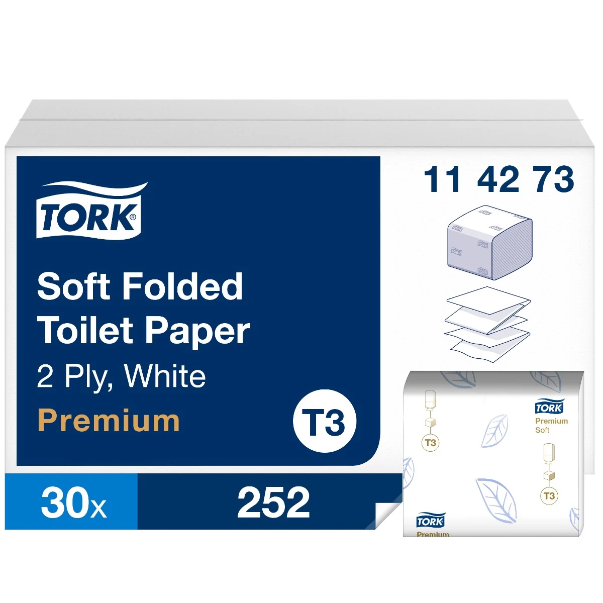Tork T3 Premium toiletpapier 2-laags, 19×11 cm — doos à 7560 vel