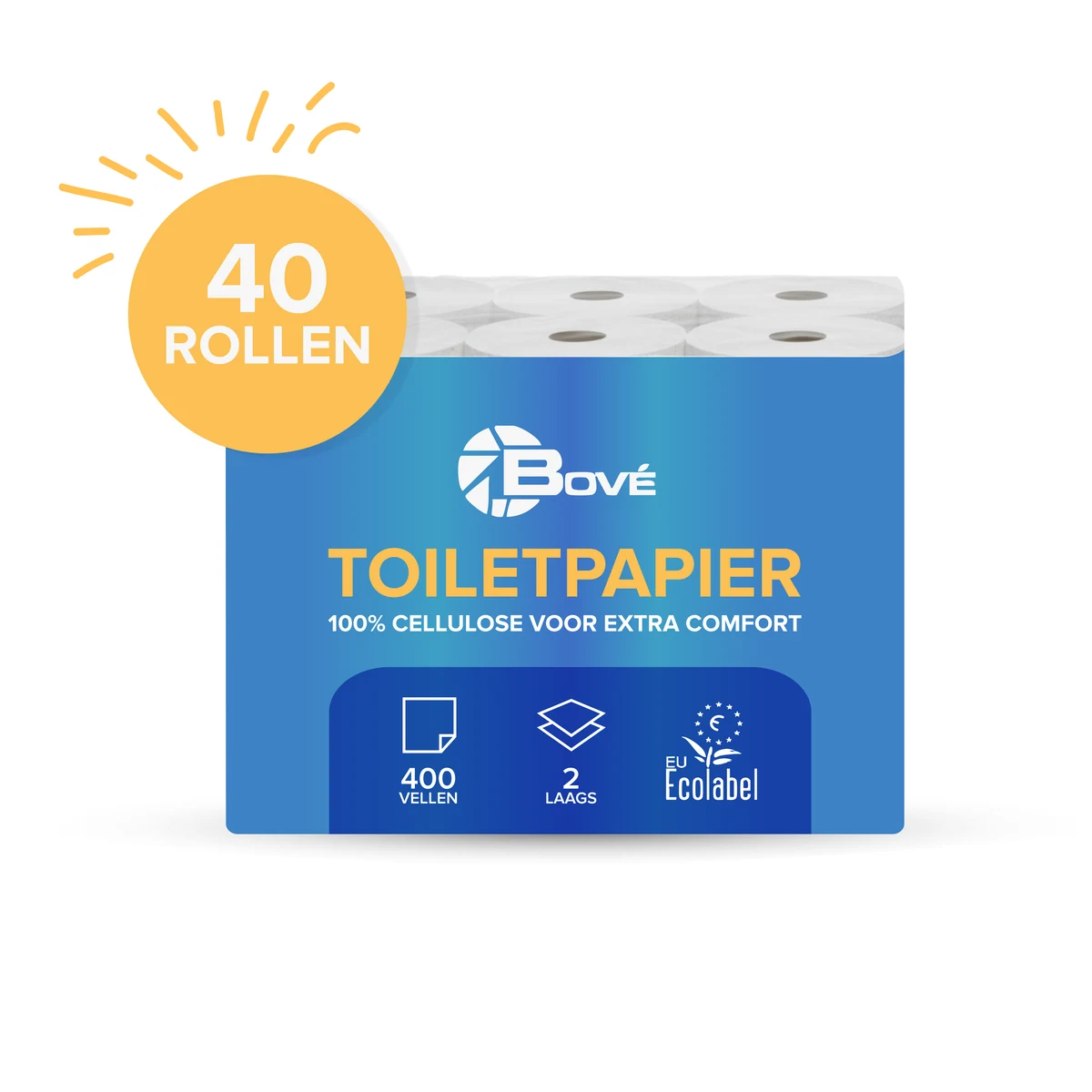 Toiletpapier 2-laags, 400 vel — 40 rollen per pak