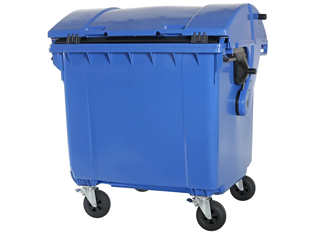 Container 1100 liter, Split-Lid deksel — Blauw/Grijs | Schoonzaak