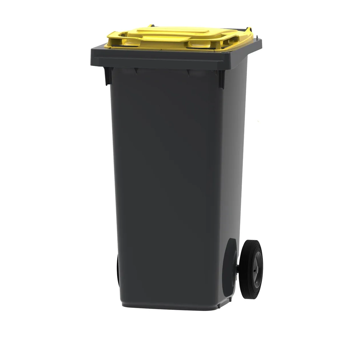 Mini-container 120 liter — Donkergrijs/Geel | Schoonzaak