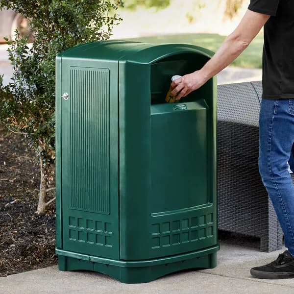 Rubbermaid Landmark container met asbak — Groen | Schoonzaak