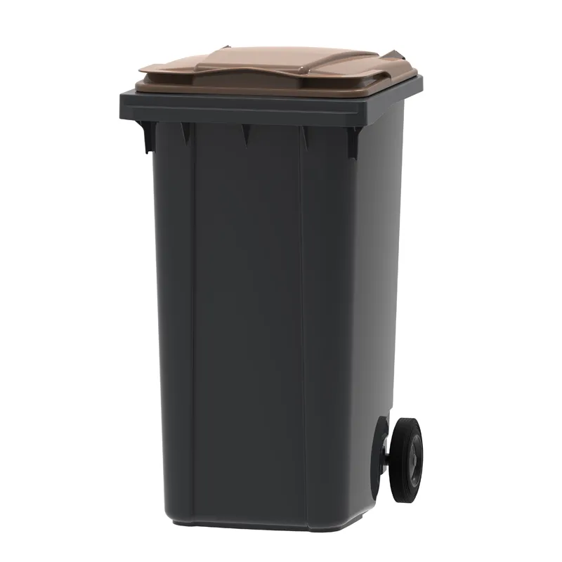 Vepa Bins mini-container 240 liter — Grijs/Bruin (split lid) | Schoonzaak
