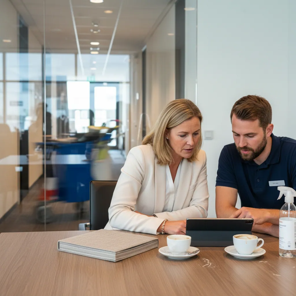 B2B account manager meeting with a Dutch hotel general manager